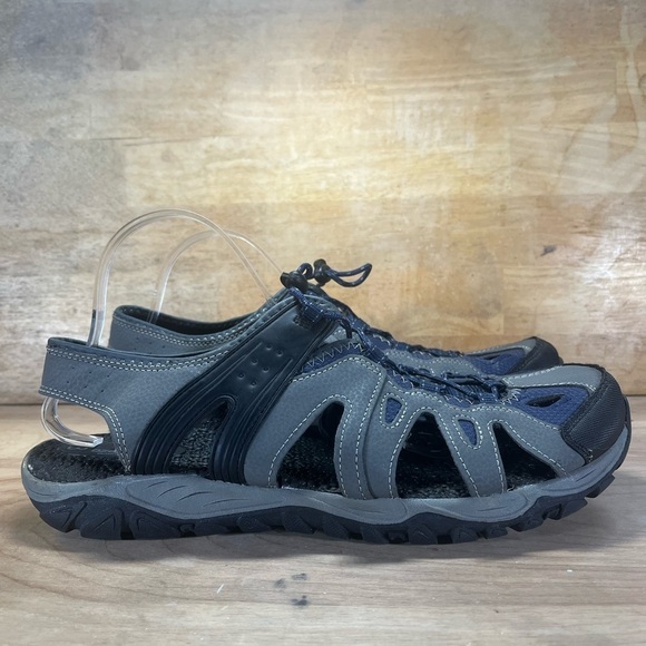 Ozark Trail Mens Size 13 Faux Leather Closed Toe Outdoor Sandals Gray Blue - Picture 1 of 8